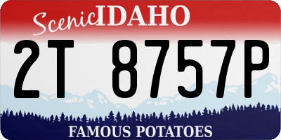 ID license plate 2T8757P