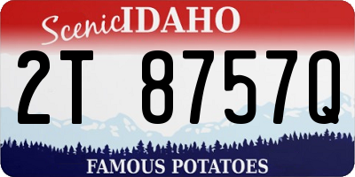 ID license plate 2T8757Q