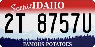 ID license plate 2T8757U