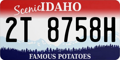ID license plate 2T8758H