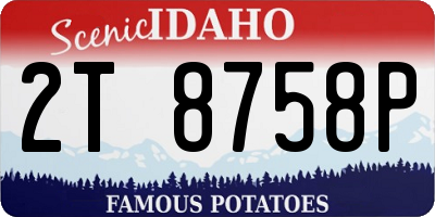 ID license plate 2T8758P