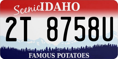 ID license plate 2T8758U
