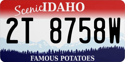 ID license plate 2T8758W