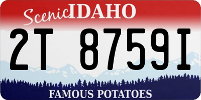 ID license plate 2T8759I