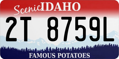 ID license plate 2T8759L