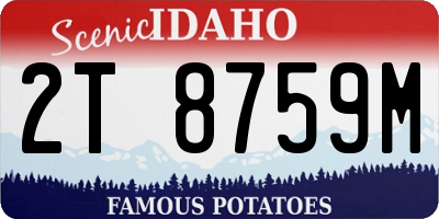 ID license plate 2T8759M