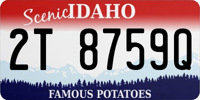 ID license plate 2T8759Q
