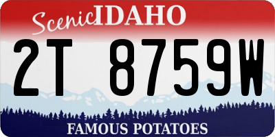 ID license plate 2T8759W