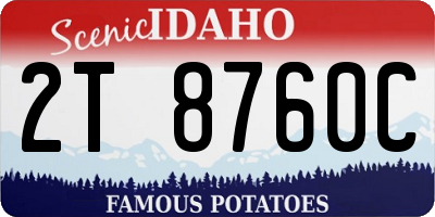 ID license plate 2T8760C