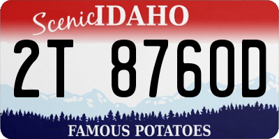 ID license plate 2T8760D