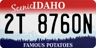 ID license plate 2T8760N