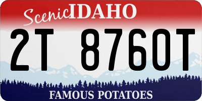 ID license plate 2T8760T