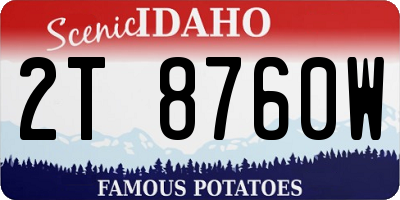 ID license plate 2T8760W