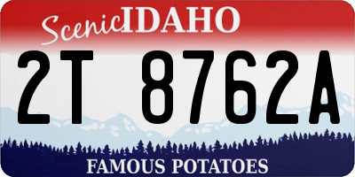 ID license plate 2T8762A