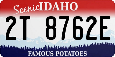 ID license plate 2T8762E