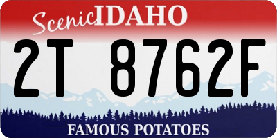ID license plate 2T8762F