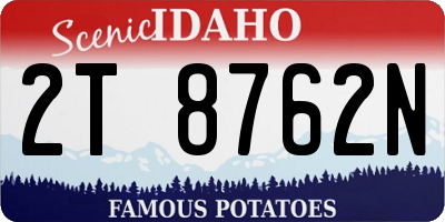 ID license plate 2T8762N