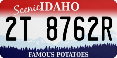 ID license plate 2T8762R