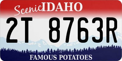 ID license plate 2T8763R