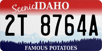 ID license plate 2T8764A