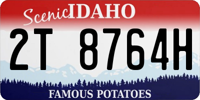 ID license plate 2T8764H
