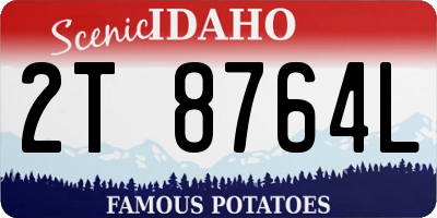 ID license plate 2T8764L