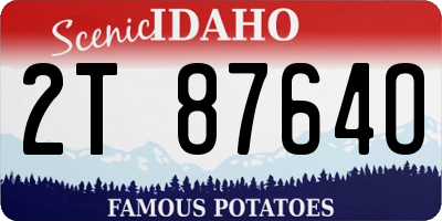 ID license plate 2T8764O