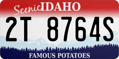 ID license plate 2T8764S