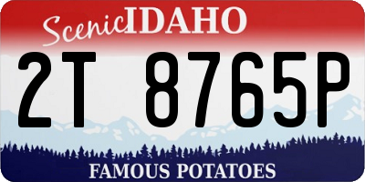 ID license plate 2T8765P