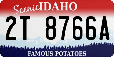 ID license plate 2T8766A