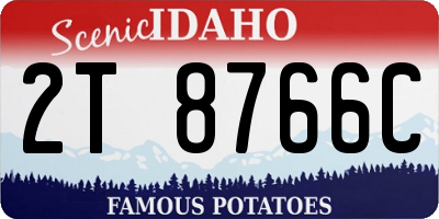 ID license plate 2T8766C