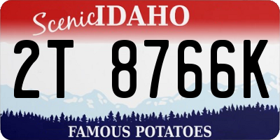 ID license plate 2T8766K