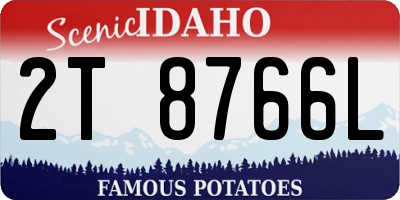 ID license plate 2T8766L