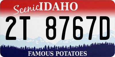 ID license plate 2T8767D