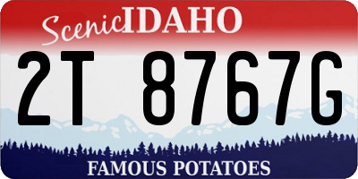 ID license plate 2T8767G