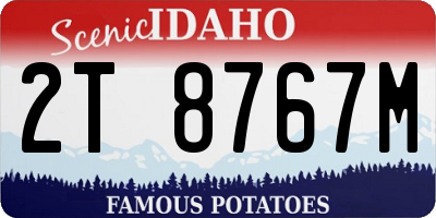 ID license plate 2T8767M