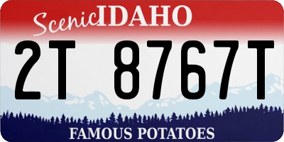 ID license plate 2T8767T