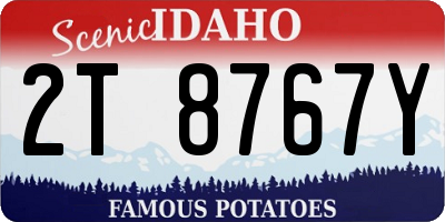 ID license plate 2T8767Y