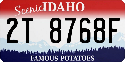 ID license plate 2T8768F