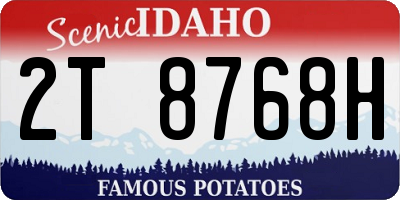 ID license plate 2T8768H