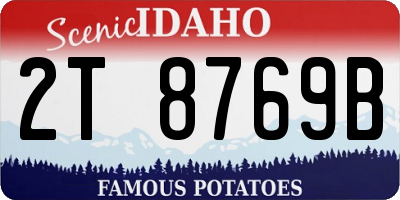 ID license plate 2T8769B
