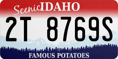 ID license plate 2T8769S