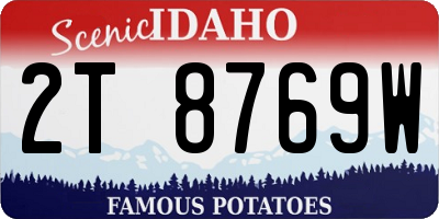 ID license plate 2T8769W