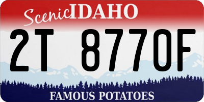 ID license plate 2T8770F