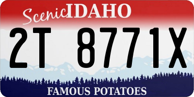 ID license plate 2T8771X