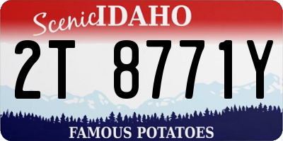 ID license plate 2T8771Y