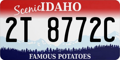 ID license plate 2T8772C