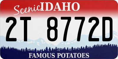 ID license plate 2T8772D