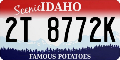 ID license plate 2T8772K