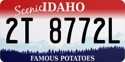 ID license plate 2T8772L